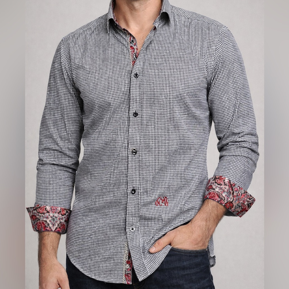 John Lennon Button-Down Shirt Men’s Medium 15.5–16 Paisley Trim Peace Button